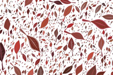 Soyut geometrik yaprakları desen, renkli ve sanatsal f çizimi