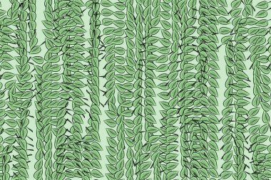 Soyut geometrik yaprakları desen, renkli ve sanatsal f çizimi