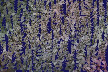 Soyut geometrik yaprakları desen, renkli ve sanatsal f çizimi