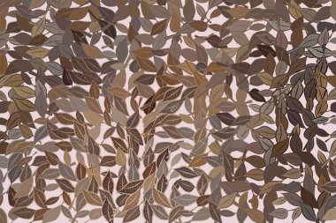 Soyut geometrik yaprakları desen, renkli ve sanatsal f çizimi