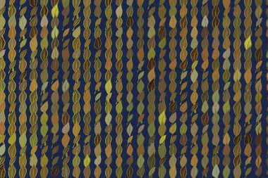 Soyut geometrik yaprakları desen, renkli ve sanatsal f çizimi