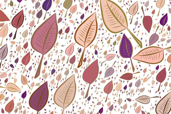 Soyut geometrik yaprakları desen, renkli ve sanatsal f çizimi