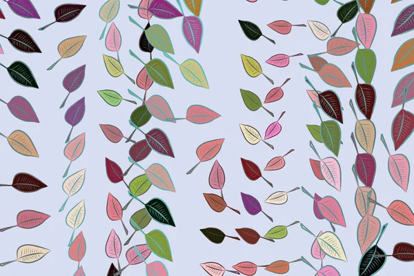 Abstrato padrão de desenho folhas conceituais. Natureza, cor, bagunça — Vetor de Stock