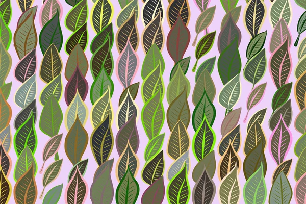 Fondo abstracto hojas patrón de dibujo para el diseño. Naturaleza, c — Vector de stock
