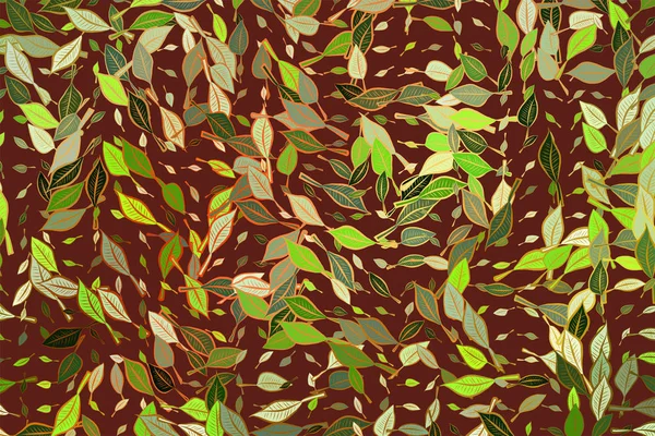 Fondo abstracto hojas patrón de dibujo para el diseño. Naturaleza, c — Vector de stock
