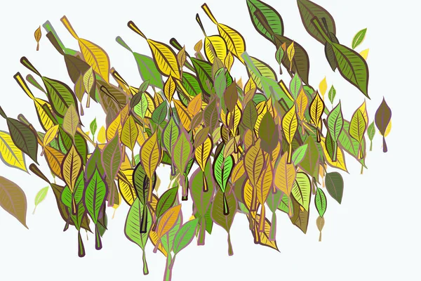 Abstract conceptual leaves drawing pattern. Shape, art, messy & — Διανυσματικό Αρχείο
