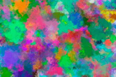 Rasgele daire, kare. Renk, tuval, desen ve şablon.