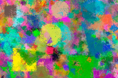 Rasgele daire, kare. Şekil, doku, grafik ve arka plan.