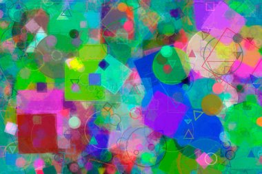 Random circle, square & rectangle shape. Canvas, cover, repeat &