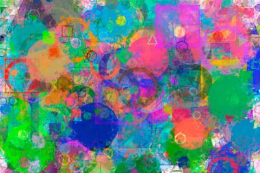 Rasgele daire, kare ve dikdörtgen şekli. Duvar kağıtları, eski, desen