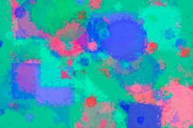 Rasgele daire, kare ve dikdörtgen şekli. Modern, etkisi, moda