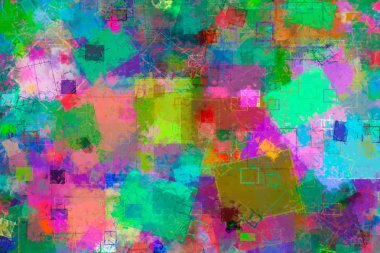 Rasgele kare ve dikdörtgen şekil, web için dijital generatif sanat 