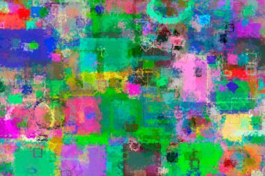 Rasgele kare ve dikdörtgen şekil, web için dijital generatif sanat 