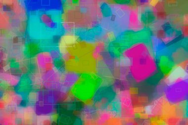 Rasgele kare ve dikdörtgen şekil, web için dijital generatif sanat 