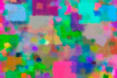 Rasgele kare ve dikdörtgen şekil, web için dijital generatif sanat 