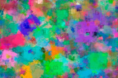 Rasgele kare ve dikdörtgen şekil, web için dijital generatif sanat 