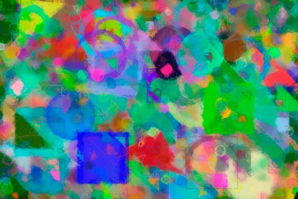 Rasgele daire, kare. Dijital, illüstrasyon, kağıt ve üçgen.