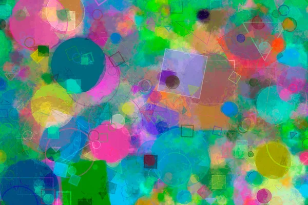 Rasgele daire, kare ve dikdörtgen şekli. Sanat, arka plan, brushe