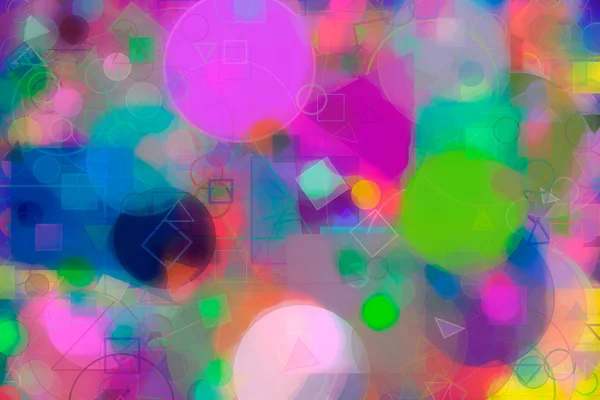 Rasgele daire, kare ve dikdörtgen şekli. Yuvarlak, çizim, sanat ve p