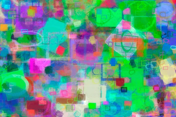 Random square & rectangle shape, digital generative art for web — Stock Photo, Image