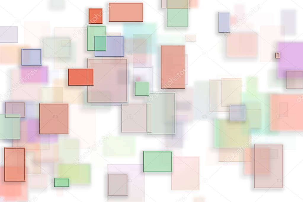 Abstract embossed & random square & rectangle shape, digital gen