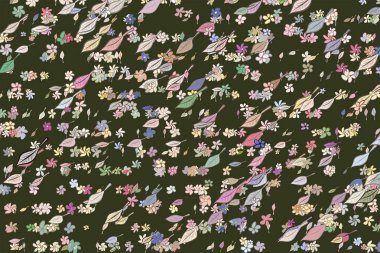 Yapraklar ve çiçekler, kavramsal model soyut resimler. 