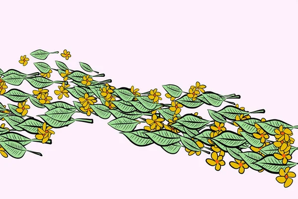Αφηρημένες απεικονίσεις φύλλα & λουλούδια, εννοιολογική μοτίβο. — Διανυσματικό Αρχείο