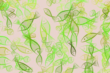 Çizimler balık. Soyut, duvar kağıdı, desen ve okyanus.