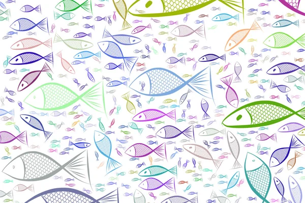 Ilustracje ryba streszczenie tło wzór. Ozdoba, wate — Wektor stockowy