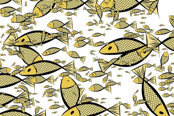 Ilustrações abstratas de peixes, padrão conceitual. Gráfico, poeirento —  Vetores de Stock