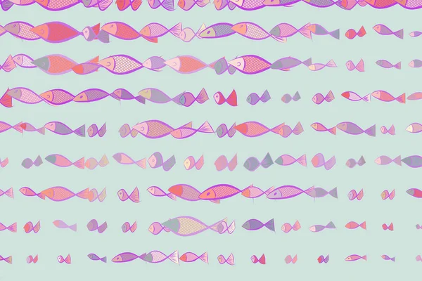 Abstracte illustraties van vis, conceptuele patroon. Sjabloon, dr — Stockvector