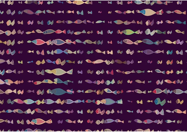 Ilustrações abstratas de peixes, padrão conceitual. Modelo, gr —  Vetores de Stock