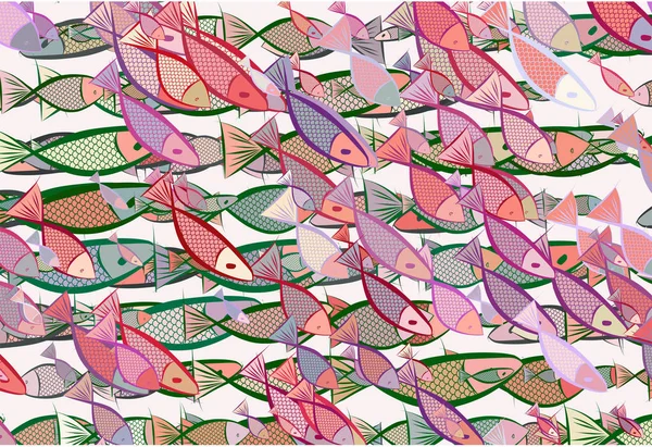 El balık illüstrasyonlar arka plan, iyi grafik tasarı için çekilmiş