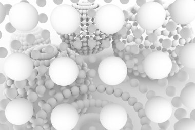 Küreler, modern tarzı yumuşak beyaz ve gri arka plan. Grafik, bac