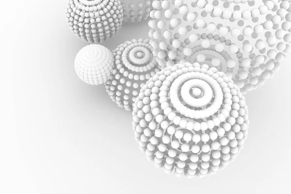 Esferas, estilo moderno suave fundo branco e cinza. Artística, il — Fotografia de Stock