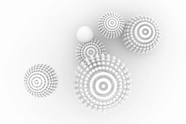 Esferas, estilo moderno blanco suave y fondo gris. Suave, digi — Foto de Stock