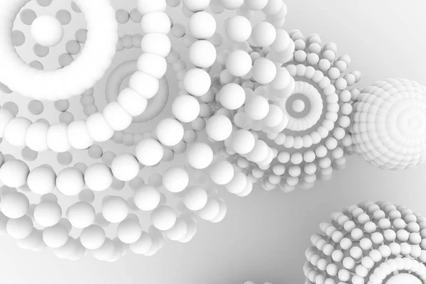 Esferas, estilo moderno suave fundo branco e cinza. Digital, spa — Fotografia de Stock