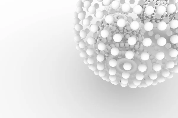 Esferas, estilo moderno suave fundo branco e cinza. Em branco, luz — Fotografia de Stock