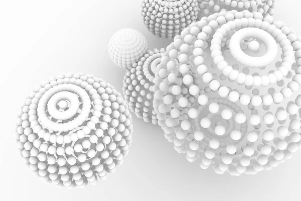 Esferas, estilo moderno suave fundo branco e cinza. Criativa, bl — Fotografia de Stock