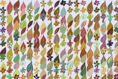 Yapraklar ve çiçekler, kavramsal model soyut resimler. 