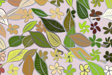 Yapraklar ve çiçekler, kavramsal model soyut resimler. 