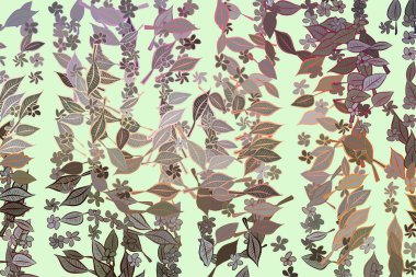 Illustrations of leaves & flowers. Background, hand-drawn, art &