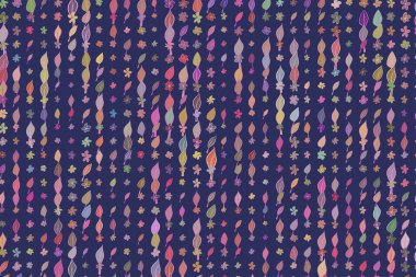 Renk yapraklar ve çiçekler illüstrasyonlar arka plan, elle çizilmiş. CRE