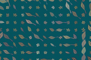 Renk yapraklar ve çiçekler illüstrasyonlar arka plan, elle çizilmiş. ABS