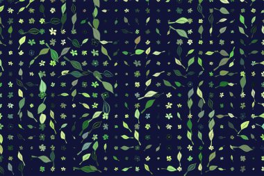 Yaprak ve çiçek çizimleri. Yeşil, yaratıcı, karikatür ve ab