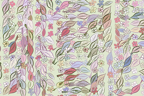 Ilustraciones abstractas de hojas y flores, patrón conceptual . — Vector de stock