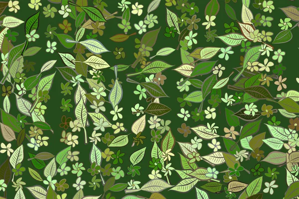 Кольорові листя та квіти ілюстрації фон, намальовані вручну. Мессі — стоковий вектор