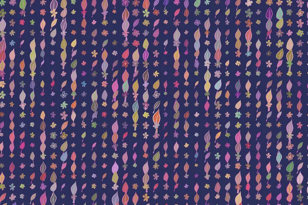 Renk yapraklar ve çiçekler illüstrasyonlar arka plan, elle çizilmiş. CRE