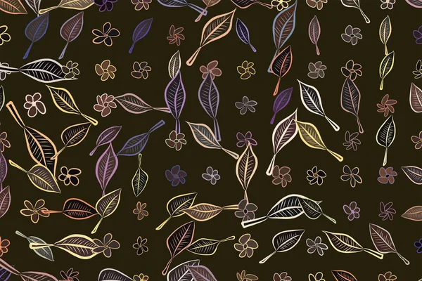 Abstrakte Blätter & Blumen illustrieren Hintergrundmuster. Wand — Stockvektor