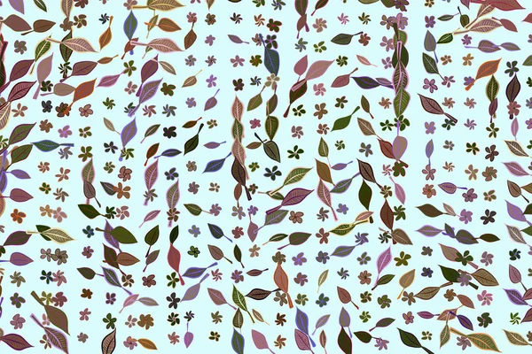 Abstrakte Blätter & Blumen illustrieren Hintergrundmuster. deta — Stockvektor